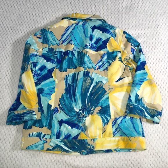 Additions by Chico’s Jacket, Blue and Yellow, Abstract, Size 1 - Picture 2 of 7